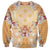 Hawaii Peach Palaka Sweatshirt With Tapa Pattern Tropical Flowers - Polynesian Pride