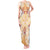Hawaii Peach Palaka Tank Maxi Dress With Tapa Pattern Tropical Flowers - Polynesian Pride