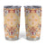 Hawaii Peach Palaka Tumbler Cup With Tapa Pattern Tropical Flowers - Polynesian Pride