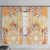 Hawaii Peach Palaka Window Curtain With Tapa Pattern Tropical Flowers - Polynesian Pride