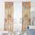 Hawaii Peach Palaka Window Curtain With Tapa Pattern Tropical Flowers - Polynesian Pride