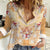 Hawaii Peach Palaka Women Casual Shirt With Tapa Pattern Tropical Flowers - Polynesian Pride