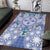 Hawaii Violet Palaka Area Rug With Tapa Pattern Tropical Flowers - Polynesian Pride