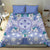 Hawaii Violet Palaka Bedding Set With Tapa Pattern Tropical Flowers - Polynesian Pride
