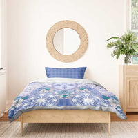 Hawaii Violet Palaka Bedding Set With Tapa Pattern Tropical Flowers - Polynesian Pride