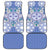 Hawaii Violet Palaka Car Mats With Tapa Pattern Tropical Flowers - Polynesian Pride