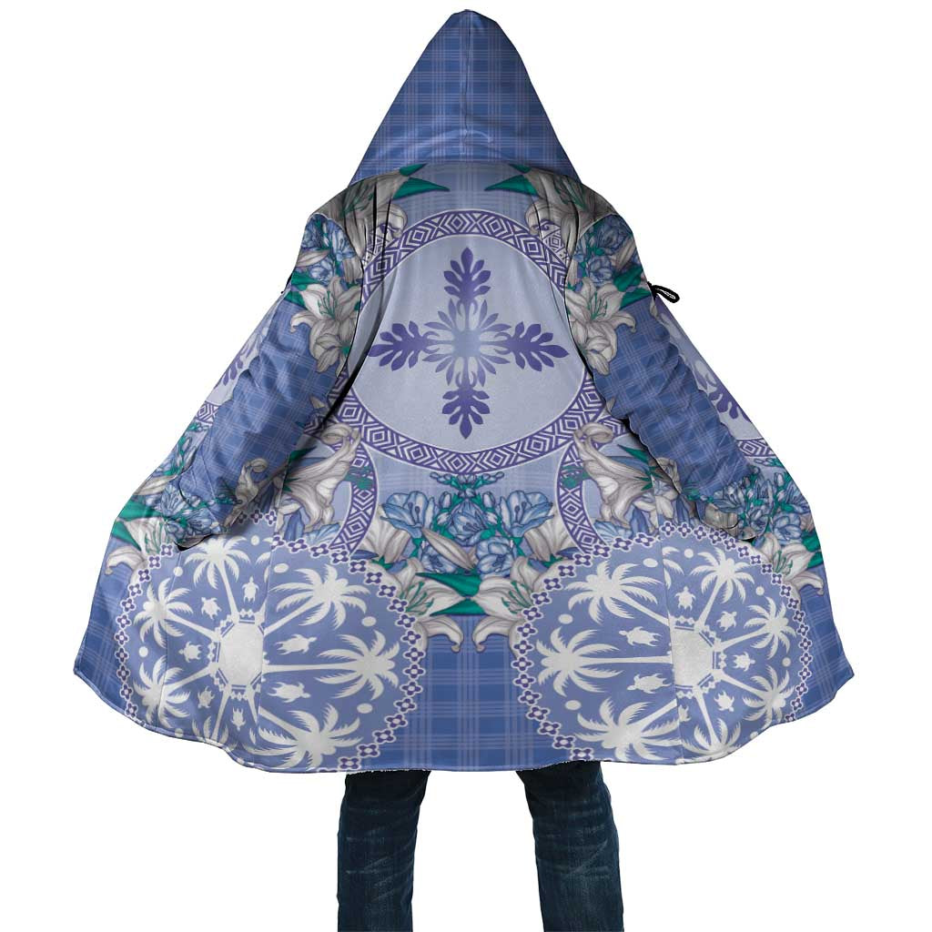 Hawaii Violet Palaka Cloak With Tapa Pattern Tropical Flowers LT05 Unisex Violet - Polynesian Pride