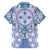 Hawaii Violet Palaka Family Matching Short Sleeve Bodycon Dress and Hawaiian Shirt With Tapa Pattern Tropical Flowers - Polynesian Pride