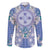 Hawaii Violet Palaka Family Matching Tank Maxi Dress and Hawaiian Shirt With Tapa Pattern Tropical Flowers - Polynesian Pride