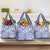 Hawaii Violet Palaka Grocery Bag With Tapa Pattern Tropical Flowers - Polynesian Pride