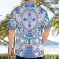 Hawaii Violet Palaka Hawaiian Shirt With Tapa Pattern Tropical Flowers - Polynesian Pride