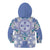 Hawaii Violet Palaka Kid Hoodie With Tapa Pattern Tropical Flowers - Polynesian Pride