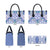 Hawaii Violet Palaka Leather Bag With Tapa Pattern Tropical Flowers - Polynesian Pride