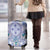 Hawaii Violet Palaka Luggage Cover With Tapa Pattern Tropical Flowers - Polynesian Pride