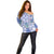 Hawaii Violet Palaka Off Shoulder Sweater With Tapa Pattern Tropical Flowers - Polynesian Pride