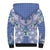 Hawaii Violet Palaka Sherpa Hoodie With Tapa Pattern Tropical Flowers - Polynesian Pride