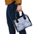 Hawaii Violet Palaka Shoulder Handbag With Tapa Pattern Tropical Flowers - Polynesian Pride
