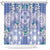 Hawaii Violet Palaka Shower Curtain With Tapa Pattern Tropical Flowers - Polynesian Pride