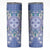 Hawaii Violet Palaka Skinny Tumbler With Tapa Pattern Tropical Flowers - Polynesian Pride