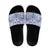Hawaii Violet Palaka Slide Sandals With Tapa Pattern Tropical Flowers - Polynesian Pride