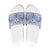 Hawaii Violet Palaka Slide Sandals With Tapa Pattern Tropical Flowers - Polynesian Pride