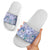 Hawaii Violet Palaka Slide Sandals With Tapa Pattern Tropical Flowers - Polynesian Pride