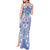 Hawaii Violet Palaka Tank Maxi Dress With Tapa Pattern Tropical Flowers - Polynesian Pride