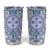 Hawaii Violet Palaka Tumbler Cup With Tapa Pattern Tropical Flowers - Polynesian Pride