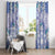 Hawaii Violet Palaka Window Curtain With Tapa Pattern Tropical Flowers - Polynesian Pride