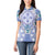 Hawaii Violet Palaka Women Polo Shirt With Tapa Pattern Tropical Flowers - Polynesian Pride