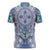 Hawaii Violet Palaka Zipper Polo Shirt With Tapa Pattern Tropical Flowers - Polynesian Pride