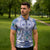 Hawaii Violet Palaka Zipper Polo Shirt With Tapa Pattern Tropical Flowers - Polynesian Pride