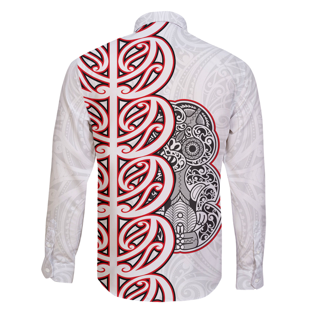 Aotearoa New Zealand Family Matching Long Sleeve Bodycon Dress and Hawaiian Shirt Maori Marae Pattern Tiki LT05 - Polynesian Pride