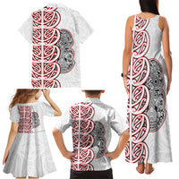 Aotearoa New Zealand Family Matching Tank Maxi Dress and Hawaiian Shirt Maori Marae Pattern Tiki LT05 - Polynesian Pride