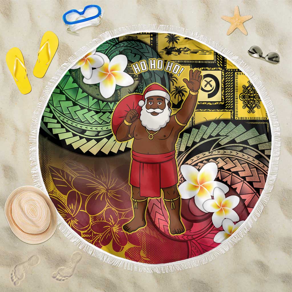 Vanuatu Christmas Beach Blanket Ni-Van Santa Retro Style - Polynesian Pride