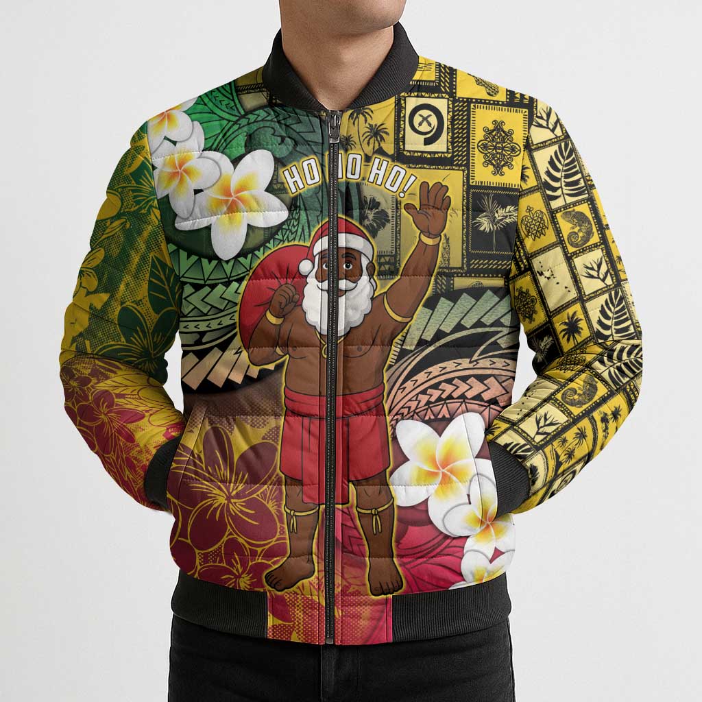 Vanuatu Christmas Bomber Puffer Jacket Ni-Van Santa Retro Style - Polynesian Pride