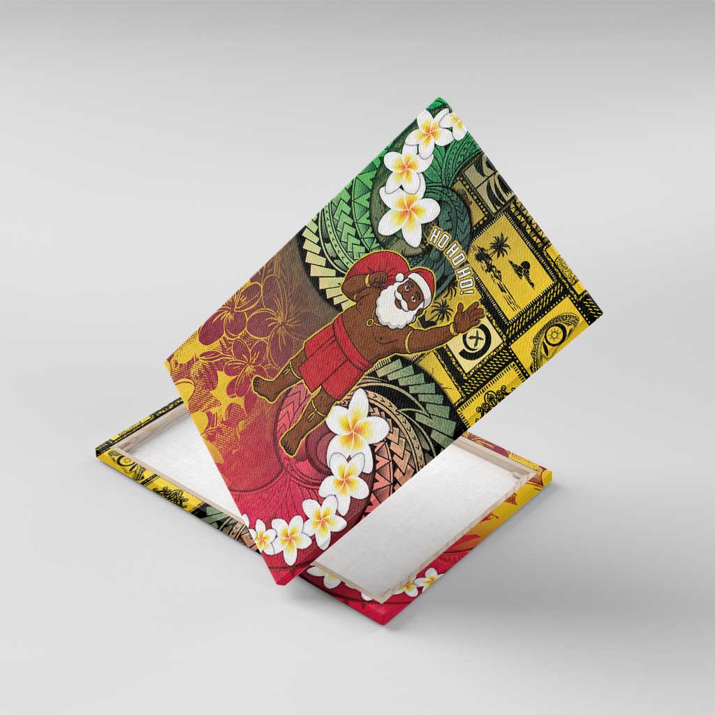 Vanuatu Christmas Canvas Wall Art Ni-Van Santa Retro Style - Polynesian Pride