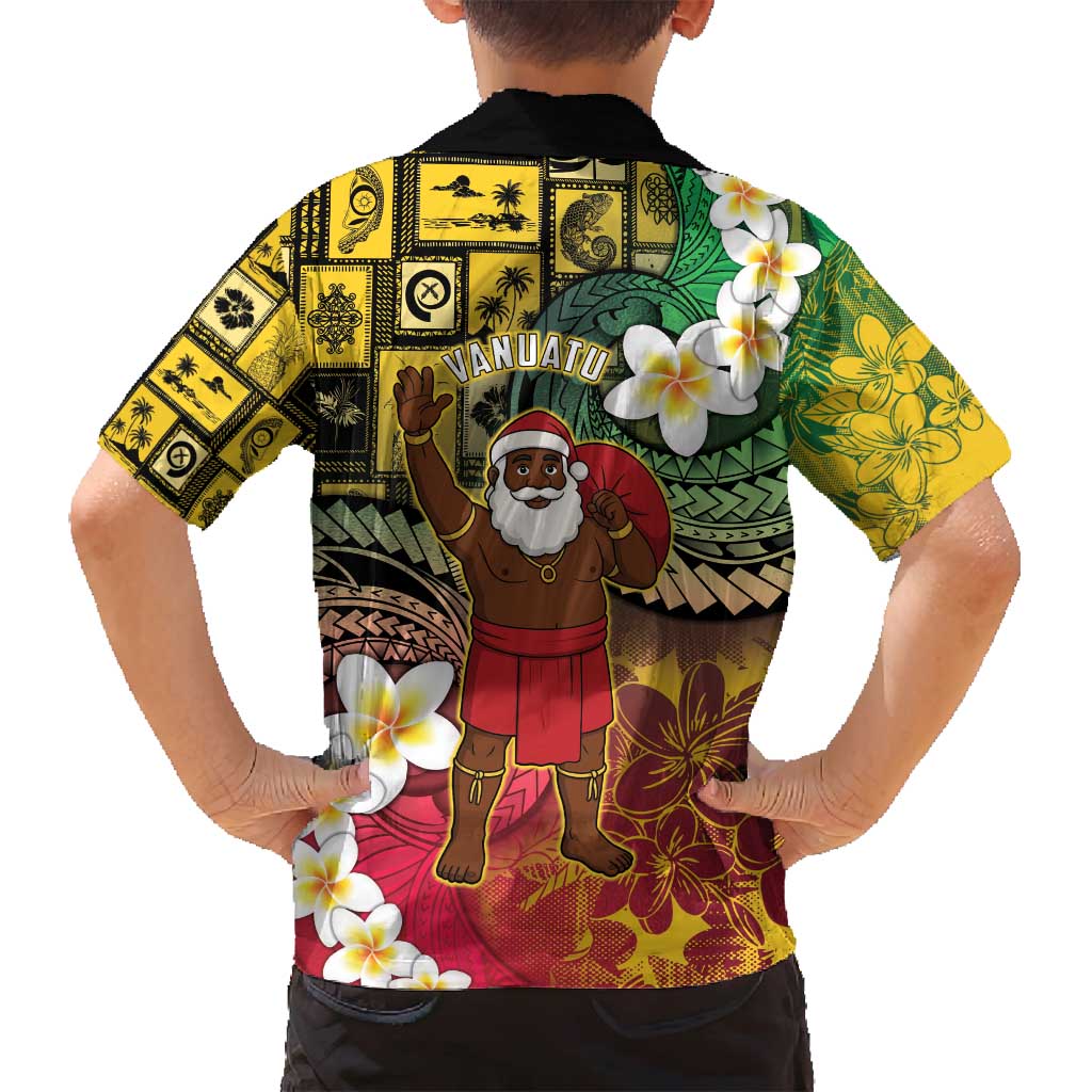 Vanuatu Christmas Family Matching Long Sleeve Bodycon Dress and Hawaiian Shirt Ni-Van Santa Retro Style - Polynesian Pride
