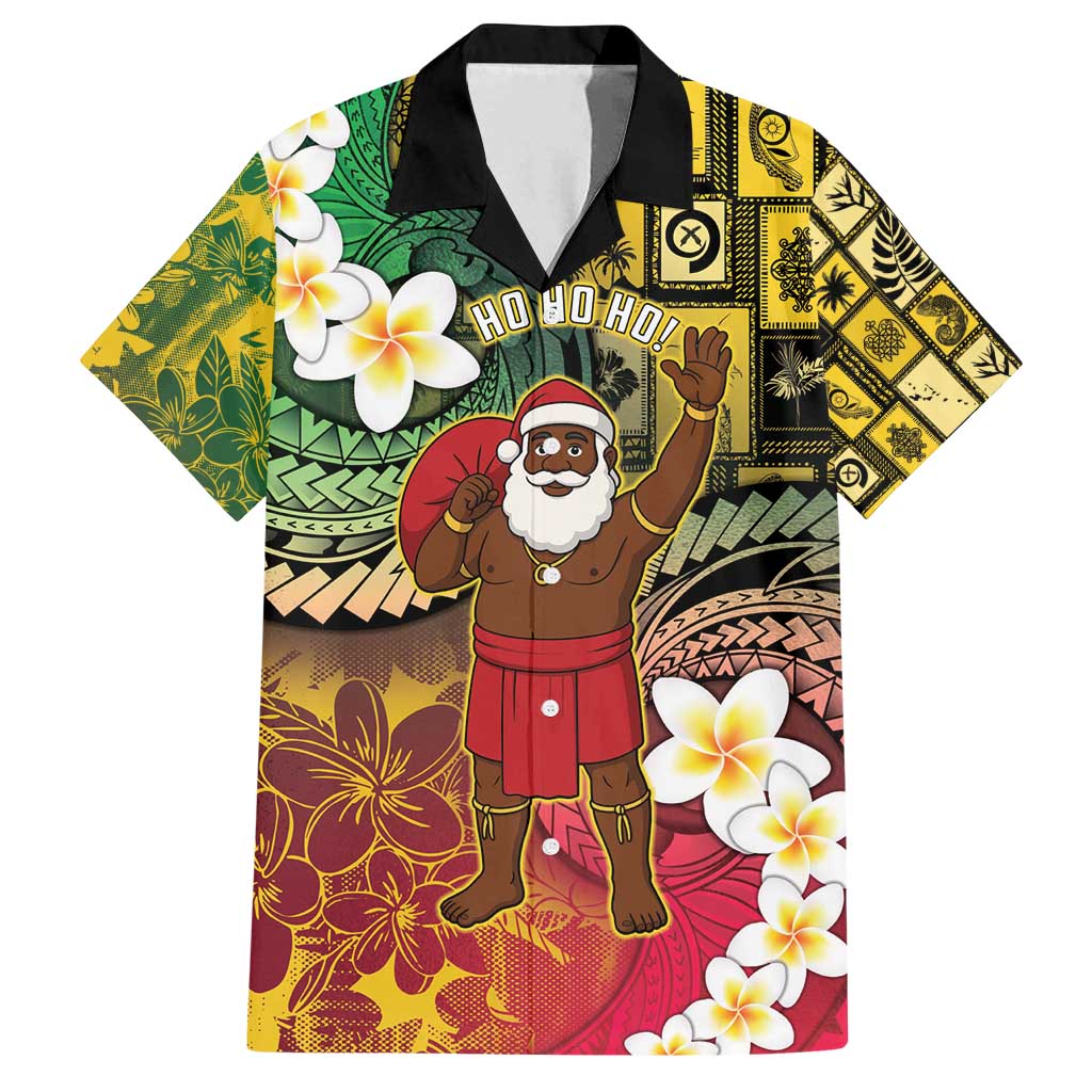Vanuatu Christmas Family Matching Long Sleeve Bodycon Dress and Hawaiian Shirt Ni-Van Santa Retro Style - Polynesian Pride