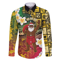 Vanuatu Christmas Family Matching Off The Shoulder Long Sleeve Dress and Hawaiian Shirt Ni-Van Santa Retro Style - Polynesian Pride