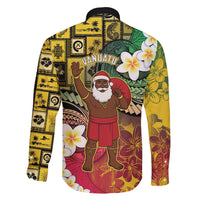 Vanuatu Christmas Family Matching Off Shoulder Maxi Dress and Hawaiian Shirt Ni-Van Santa Retro Style - Polynesian Pride