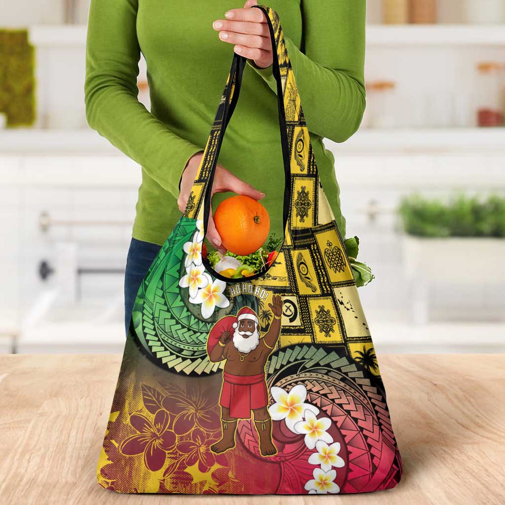 Vanuatu Christmas Grocery Bag Ni-Van Santa Retro Style - Polynesian Pride