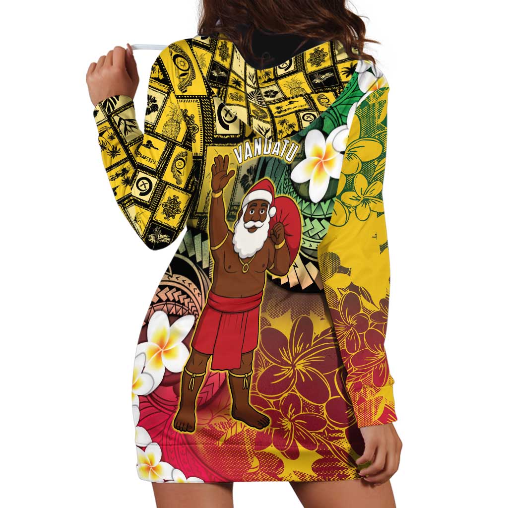 Vanuatu Christmas Hoodie Dress Ni-Van Santa Retro Style - Polynesian Pride