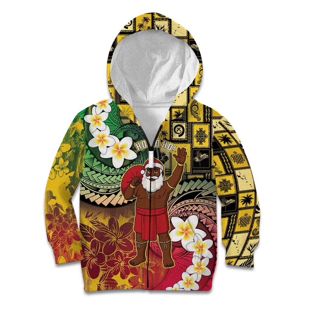 Vanuatu Christmas Kid Hoodie Ni-Van Santa Retro Style - Polynesian Pride