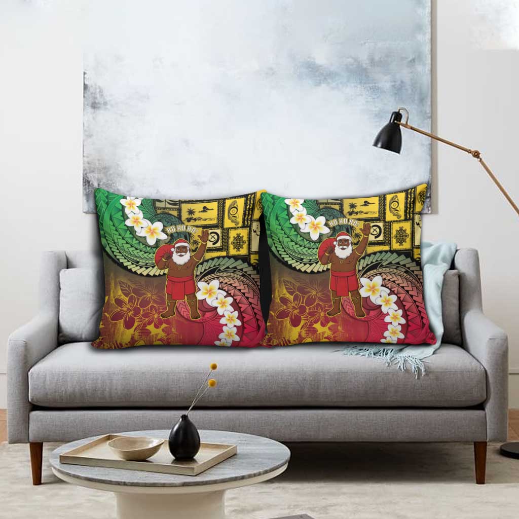 Vanuatu Christmas Pillow Cover Ni-Van Santa Retro Style - Polynesian Pride