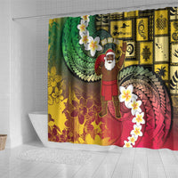 Vanuatu Christmas Shower Curtain Ni-Van Santa Retro Style - Polynesian Pride