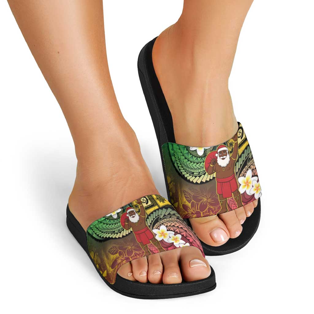 Vanuatu Christmas Slide Sandals Ni-Van Santa Retro Style - Polynesian Pride