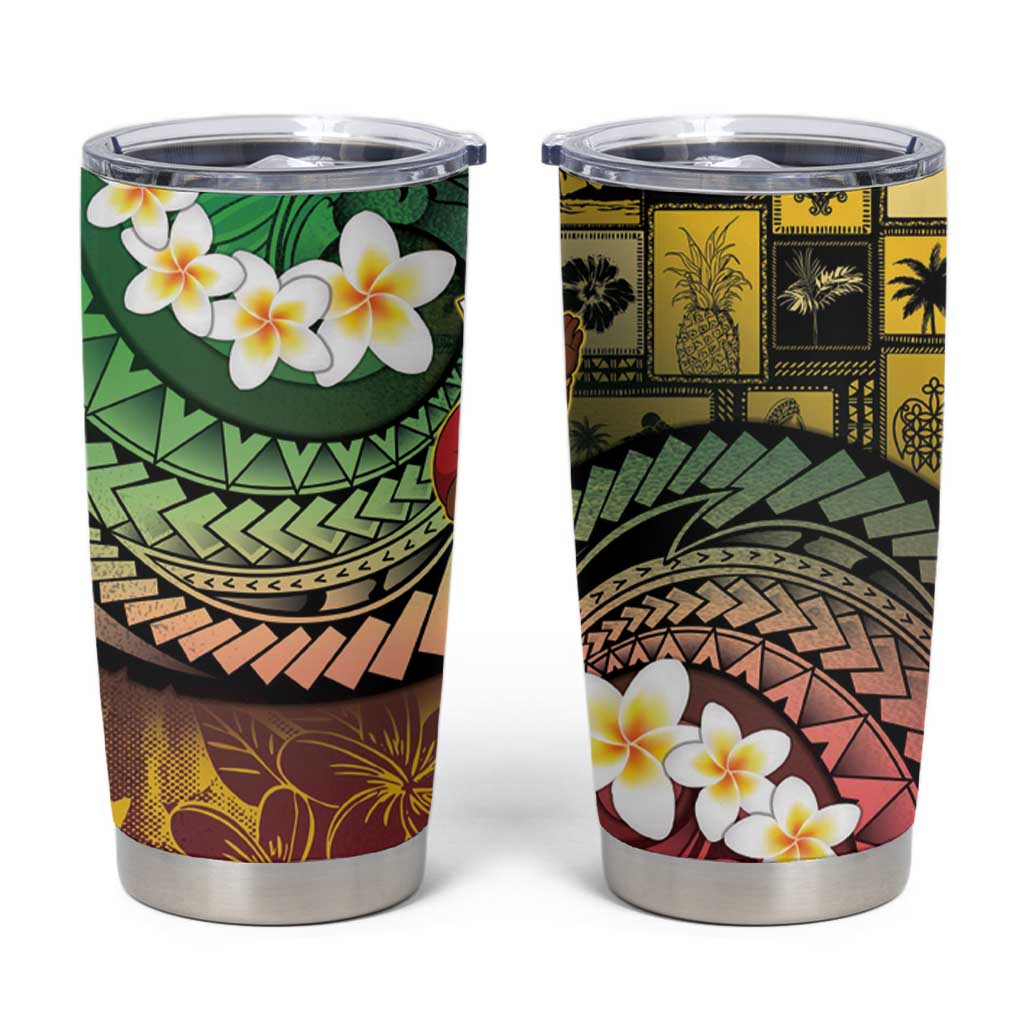 Vanuatu Christmas Tumbler Cup Ni-Van Santa Retro Style - Polynesian Pride