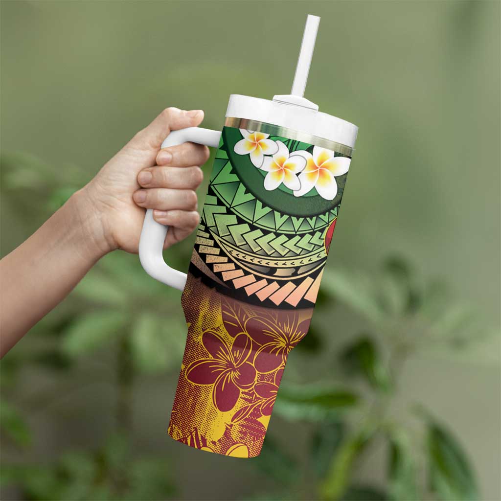 Vanuatu Christmas Tumbler With Handle Ni-Van Santa Retro Style - Polynesian Pride