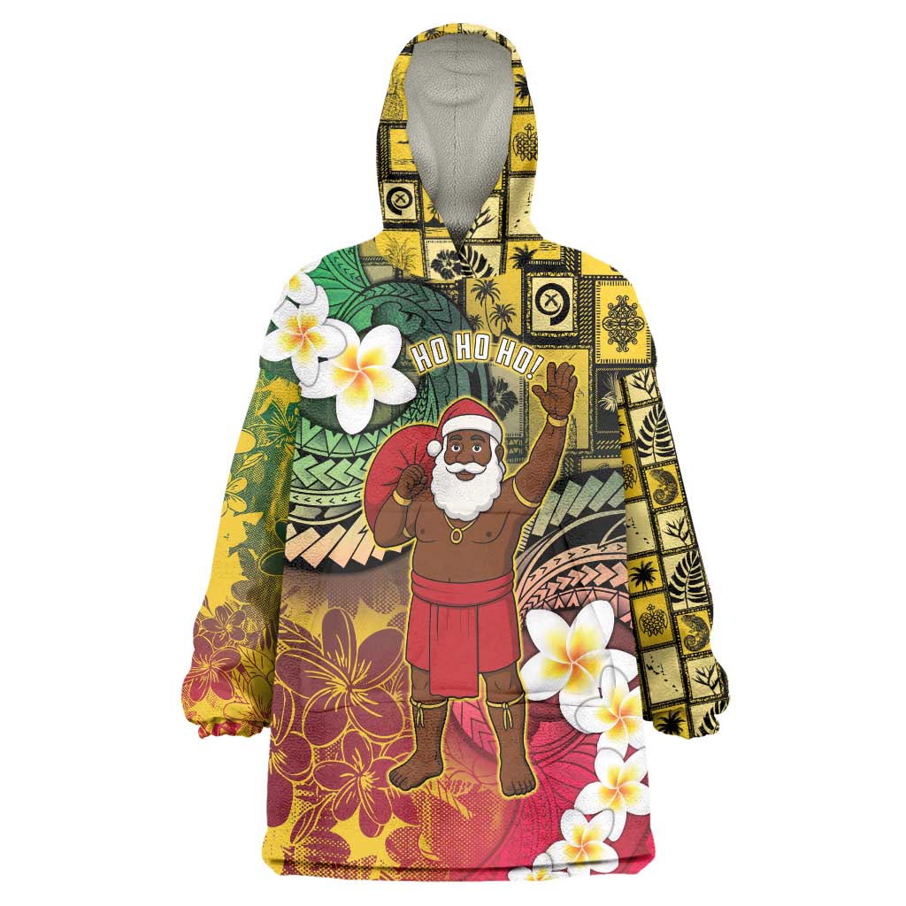 Vanuatu Christmas Wearable Blanket Hoodie Ni-Van Santa Retro Style - Polynesian Pride